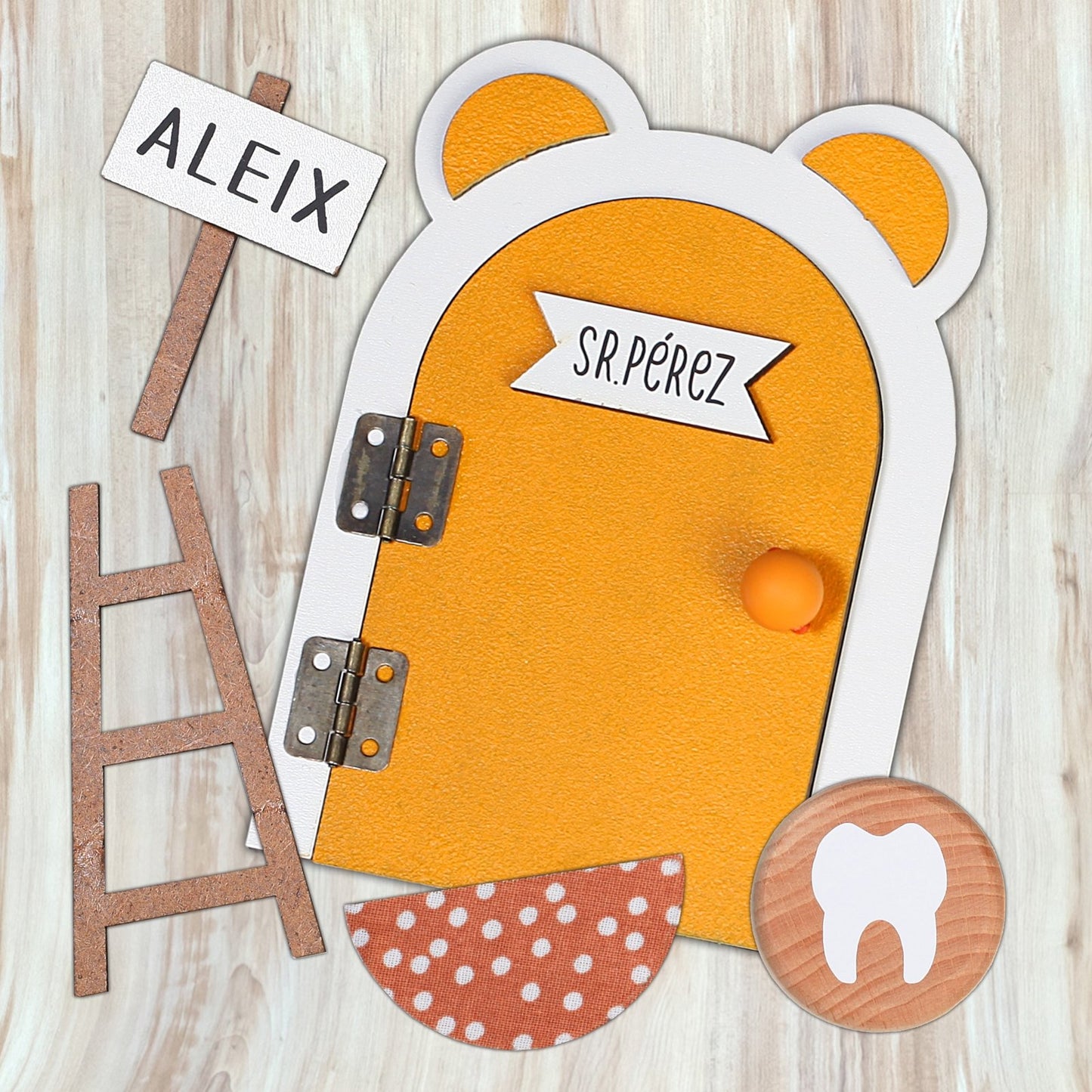 PUERTA RATONCITO PÉREZ ·NARANJA· - Happy Moments Baby