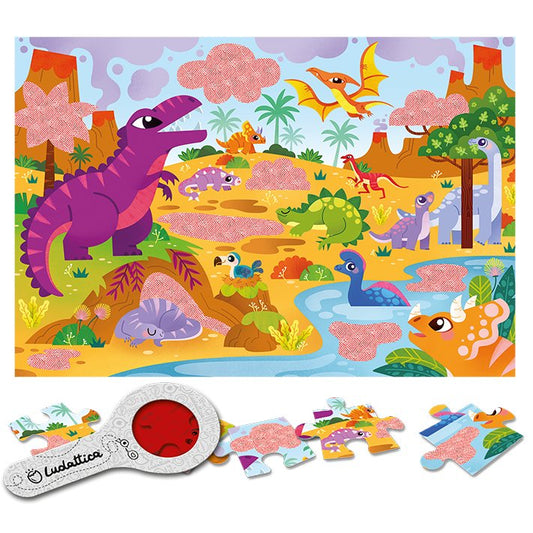 SECRET PUZZLE LUDATTICA 24 PIEZAS ·DINOSAURIOS· - Happy Moments Baby