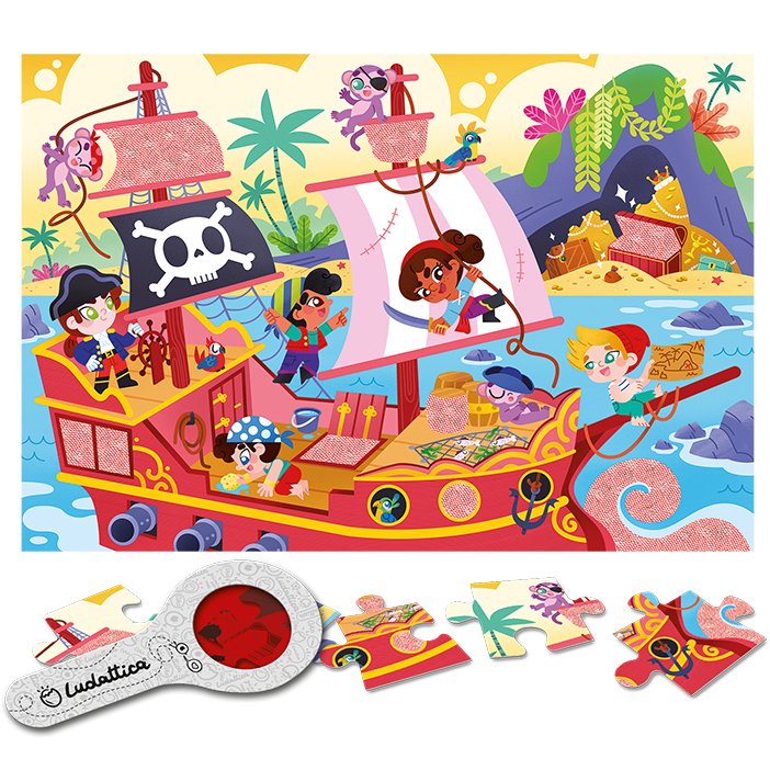 SECRET PUZZLE LUDATTICA 24 PIEZAS ·PIRATAS· - Happy Moments Baby
