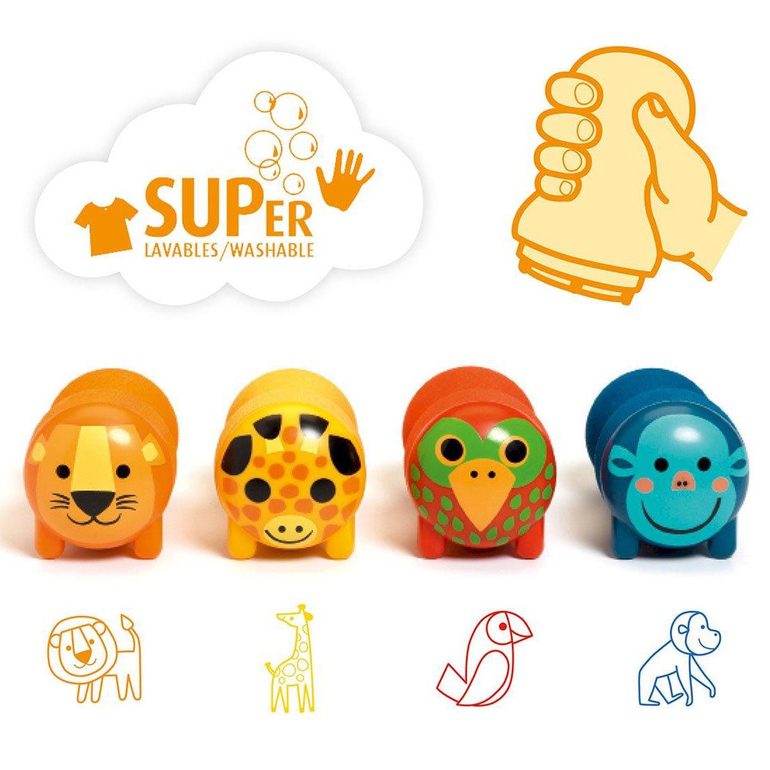 SELLOS INFANTILES ANIMALES DE LA SABANA - Happy Moments Baby