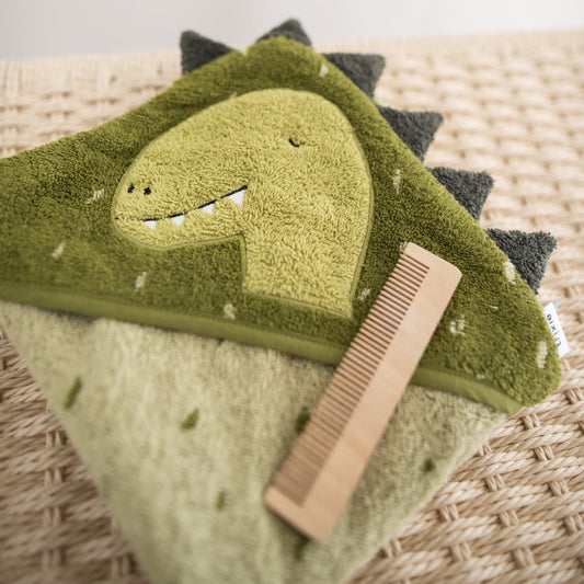 TOALLA DE BAÑO CON CAPUCHA TRIXIE ·DINO· - Happy Moments Baby