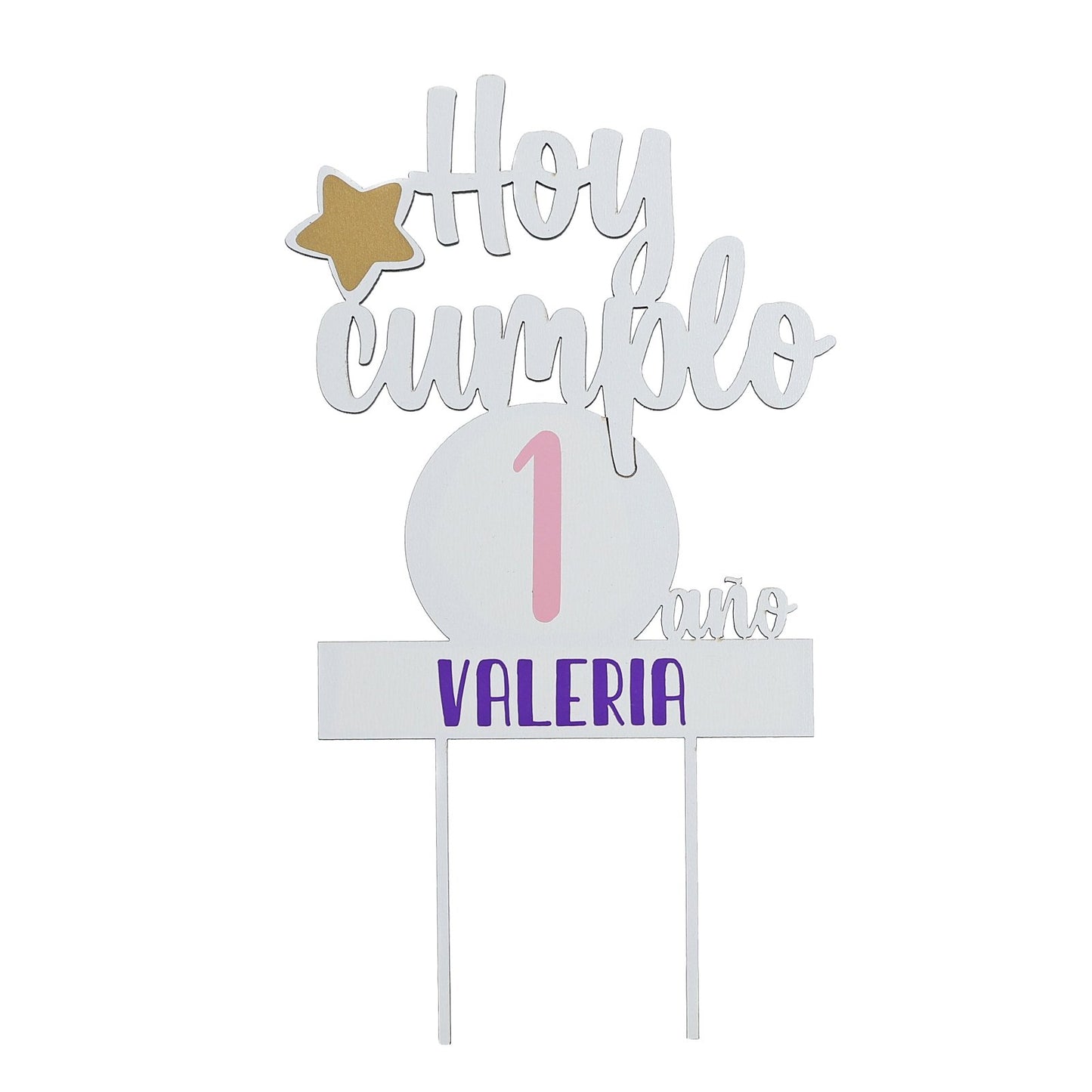 TOPPER PASTEL CUMPLEAÑOS PERSONALIZADO - Happy Moments Baby