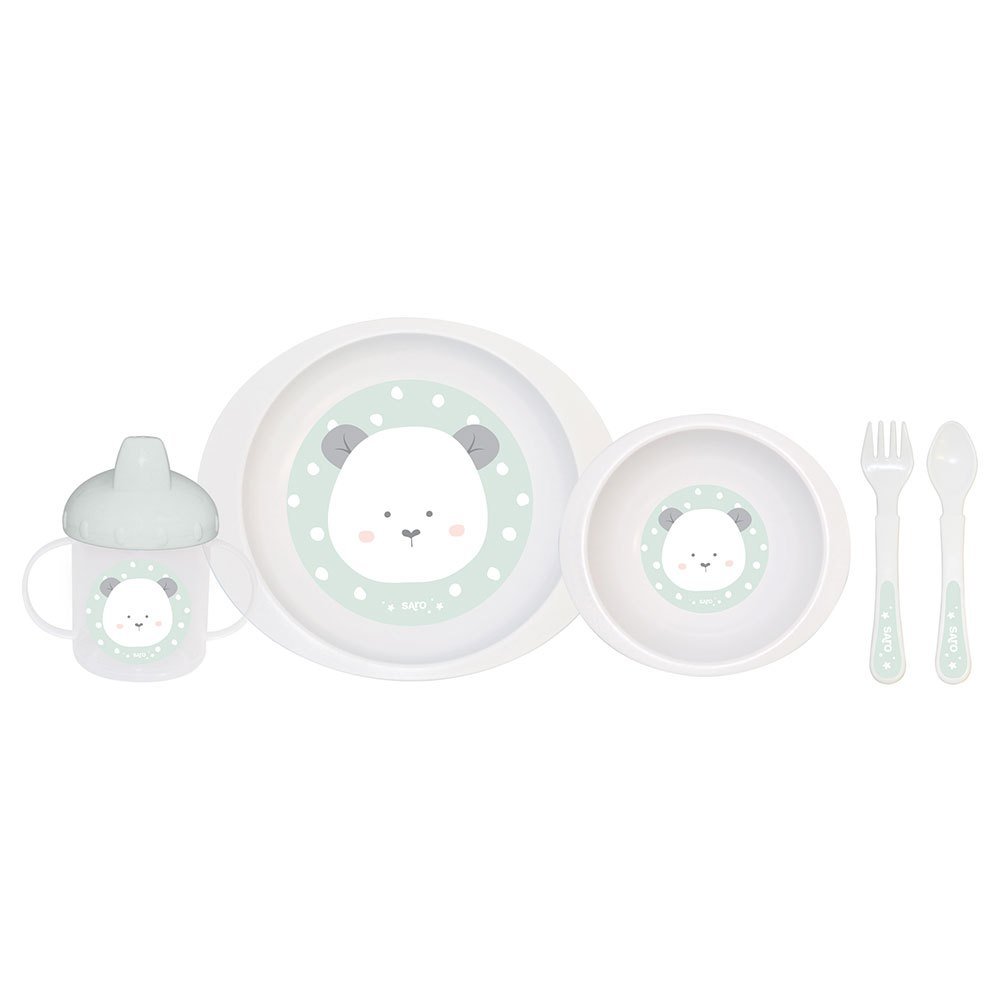 VAJILLA INFANTIL 5 PIEZAS SARO ·VERDE· - Happy Moments Baby