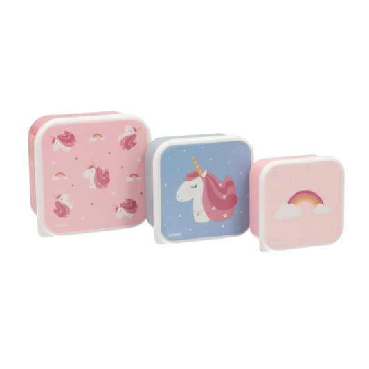 3 FIAMBRERAS CAJITAS ALMUERZO MAGICAL UNICORN· - Happy Moments Baby