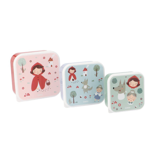 3 FIAMBRERAS CAJITAS ALMUERZO TUTETE ·LITTLE RED· - Happy Moments Baby