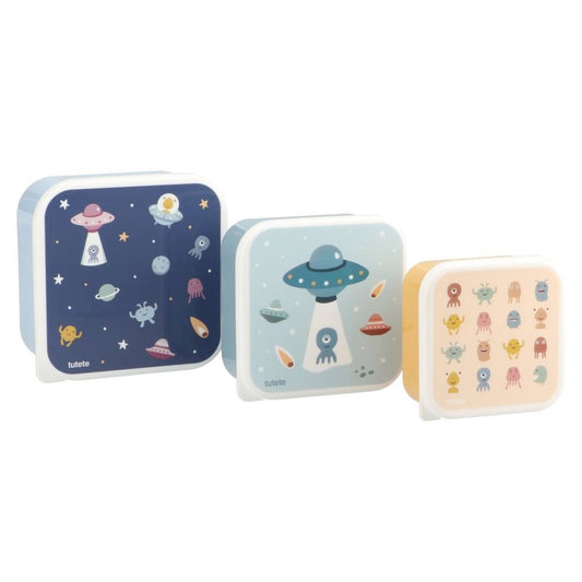 3 FIAMBRERAS CAJITAS ALMUERZO TUTETE ·THE MARTIANS· - Happy Moments Baby