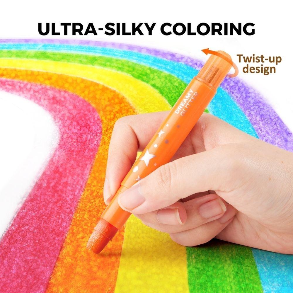 CERAS INFANTILES JARMELO ·CRAYONES SUAVES LAVABLES 24 COLORES GLITTER·