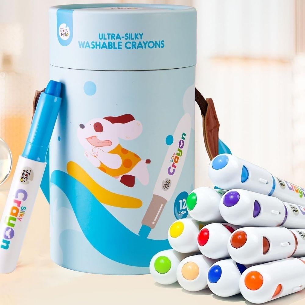 CERAS INFANTILES JARMELO ·CRAYONES ULTRA SUAVES LAVABLES 12 COLORES·