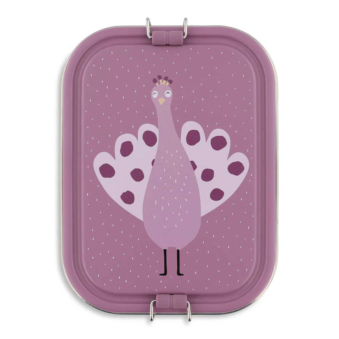 FIAMBRERA CAJA DE ALMUERZO TRIXIE ACERO ·GRANDE PAVO REAL·
