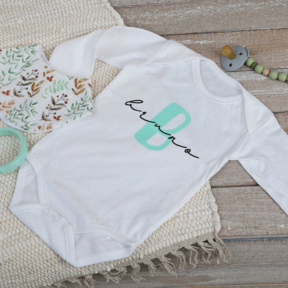 BODY INICIAL Y NOMBRE MINT - Happy Moments Baby