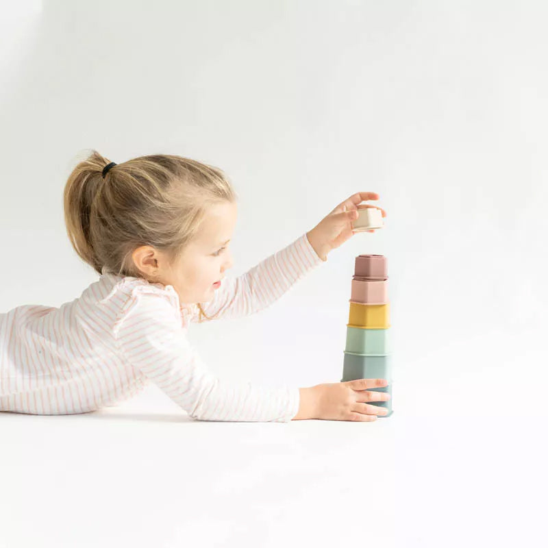 JUGUETE SENSORIAL SILICONA SARO ·HEXÁGONOS APILABLES·