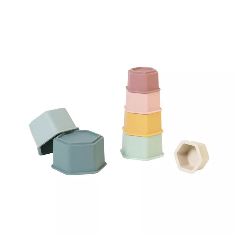 JUGUETE SENSORIAL SILICONA SARO ·HEXÁGONOS APILABLES·