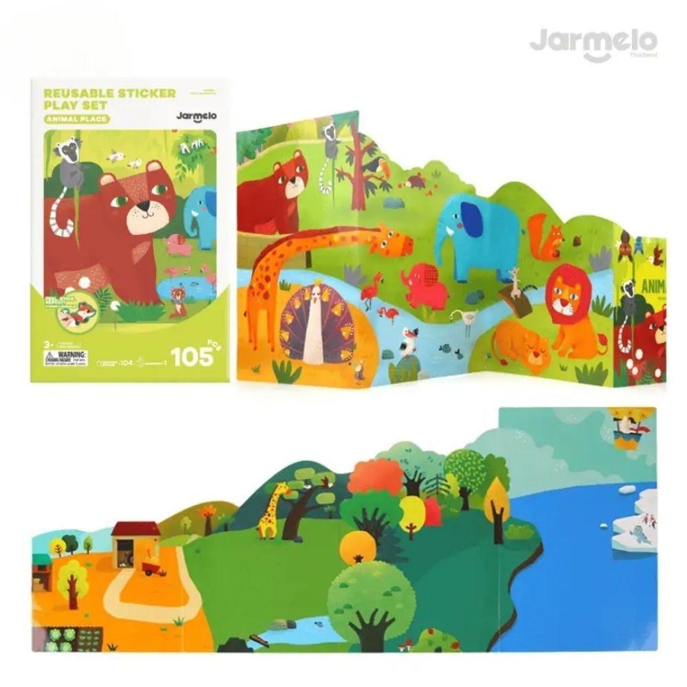 MANUALIDADES JARMELO ·LIBRO DE PEGATINAS REUTILIZABLES ANIMAL PLACE·