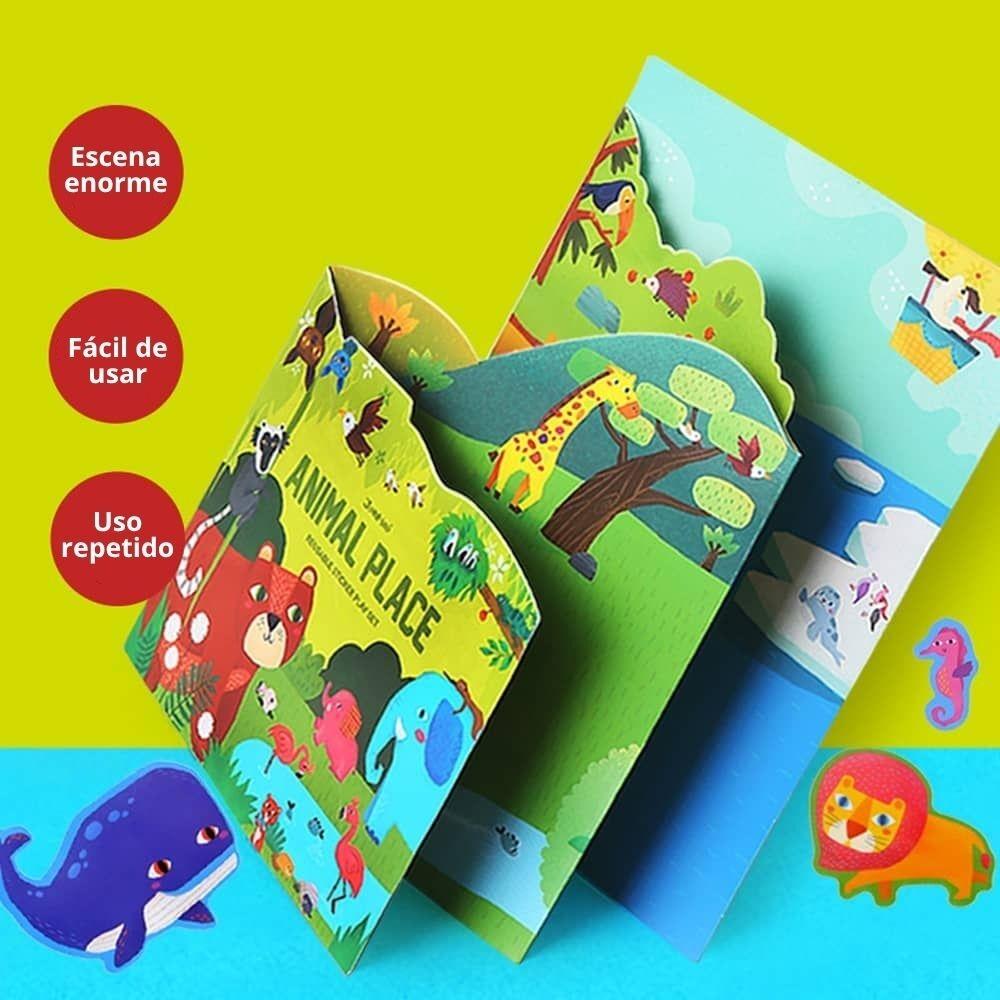 MANUALIDADES JARMELO ·LIBRO DE PEGATINAS REUTILIZABLES ANIMAL PLACE·