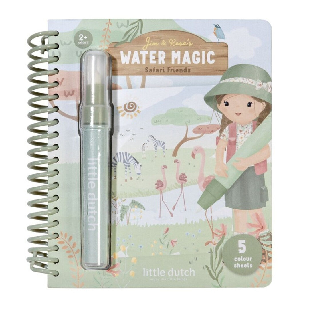 LIBRO MÁGICO COLOREAR LITTLE DUTCH ·SAFARI FRIENDS ROSA·
