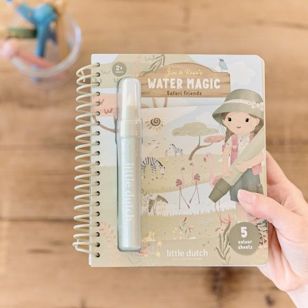 LIBRO MÁGICO COLOREAR LITTLE DUTCH ·SAFARI FRIENDS ROSA·