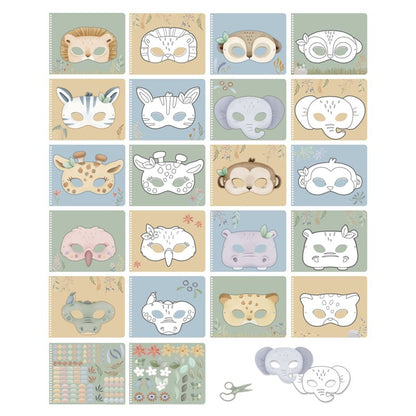 LIBRO RECORTA Y PINTA MÁSCARAS LITTLE DUTCH ·SAFARI FRIENDS·