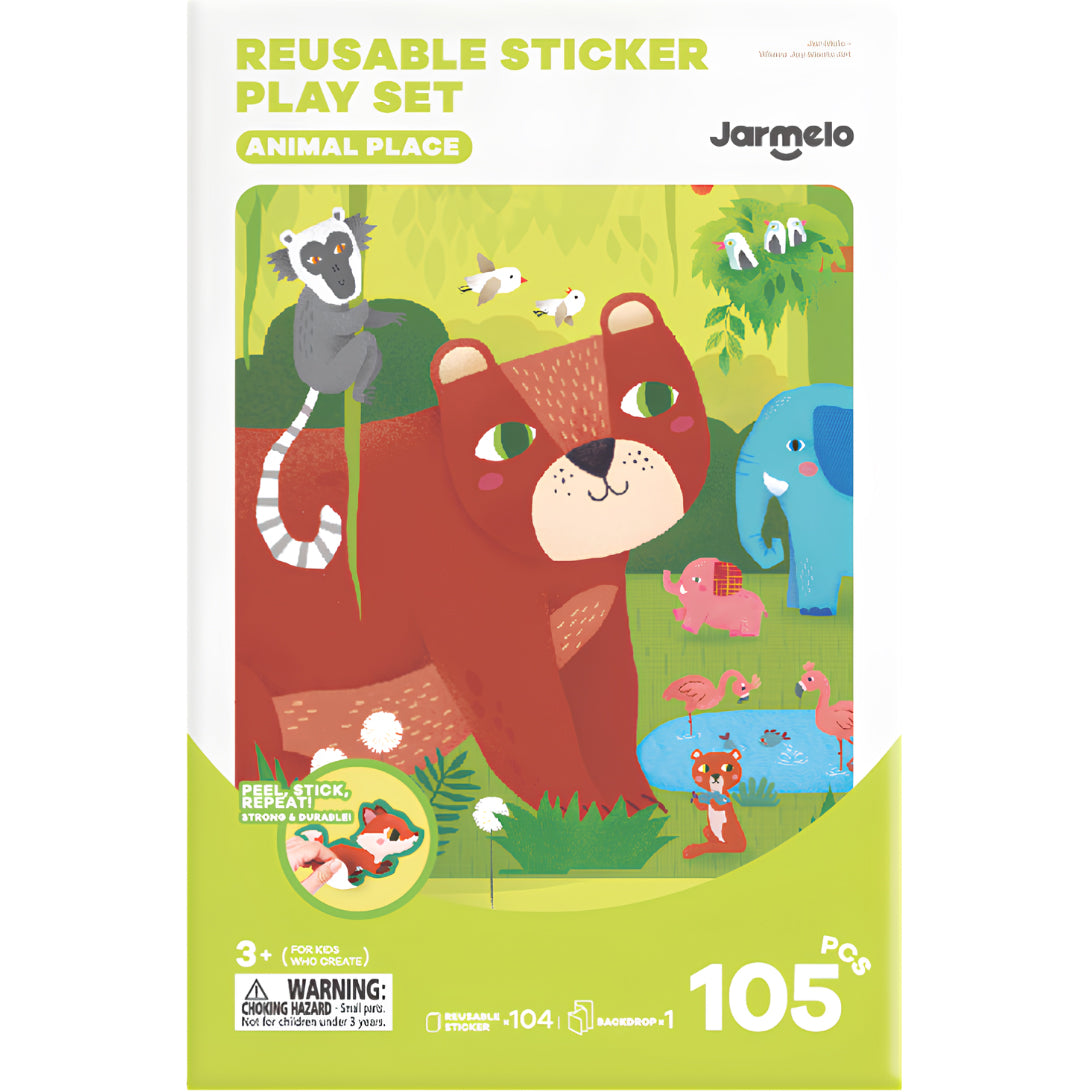 MANUALIDADES JARMELO ·LIBRO DE PEGATINAS REUTILIZABLES ANIMAL PLACE·
