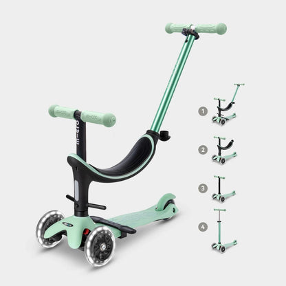 PATINETE EVOLUTIVO MICRO 4 EN 1 CON LUCES ·DELUXE LED MENTA·