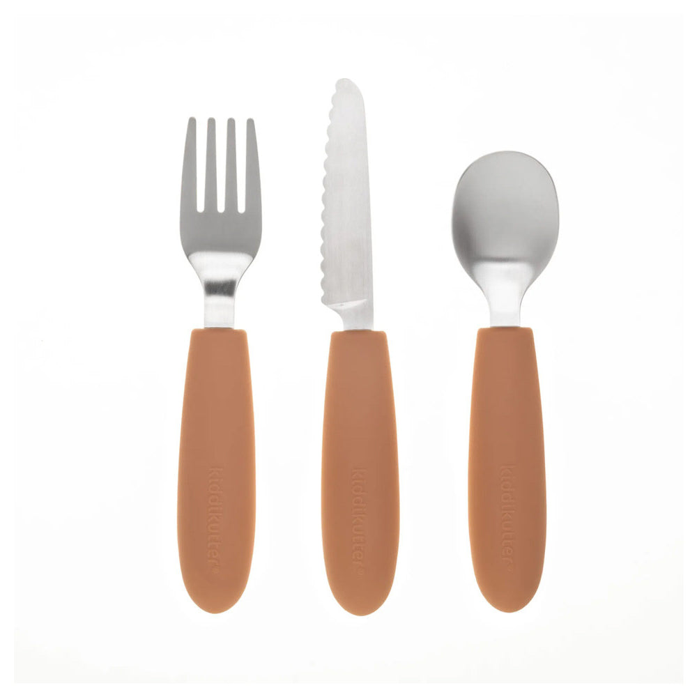 SET DE CUBIERTOS DE ACERO KIDDIKUTTER ·PEACH FUZZ·