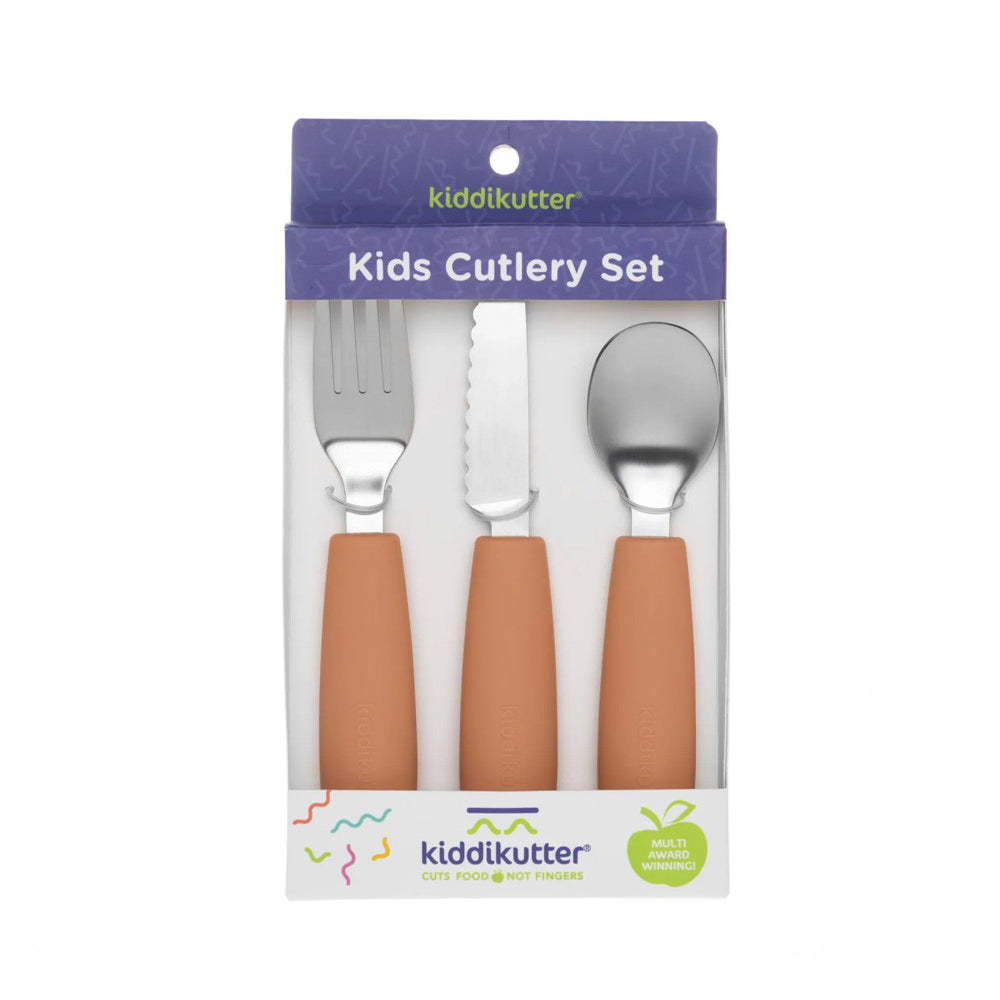 SET DE CUBIERTOS DE ACERO KIDDIKUTTER ·PEACH FUZZ·