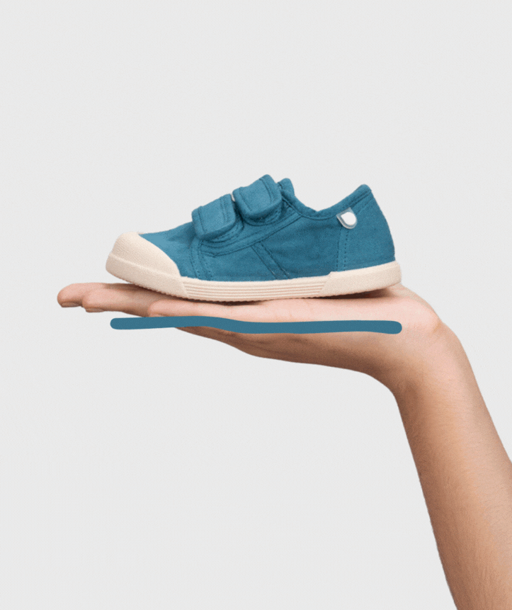 ZAPATILLAS RESPETUOSAS IGOR ·LONA VELCRO AZUL PETRÓLEO·