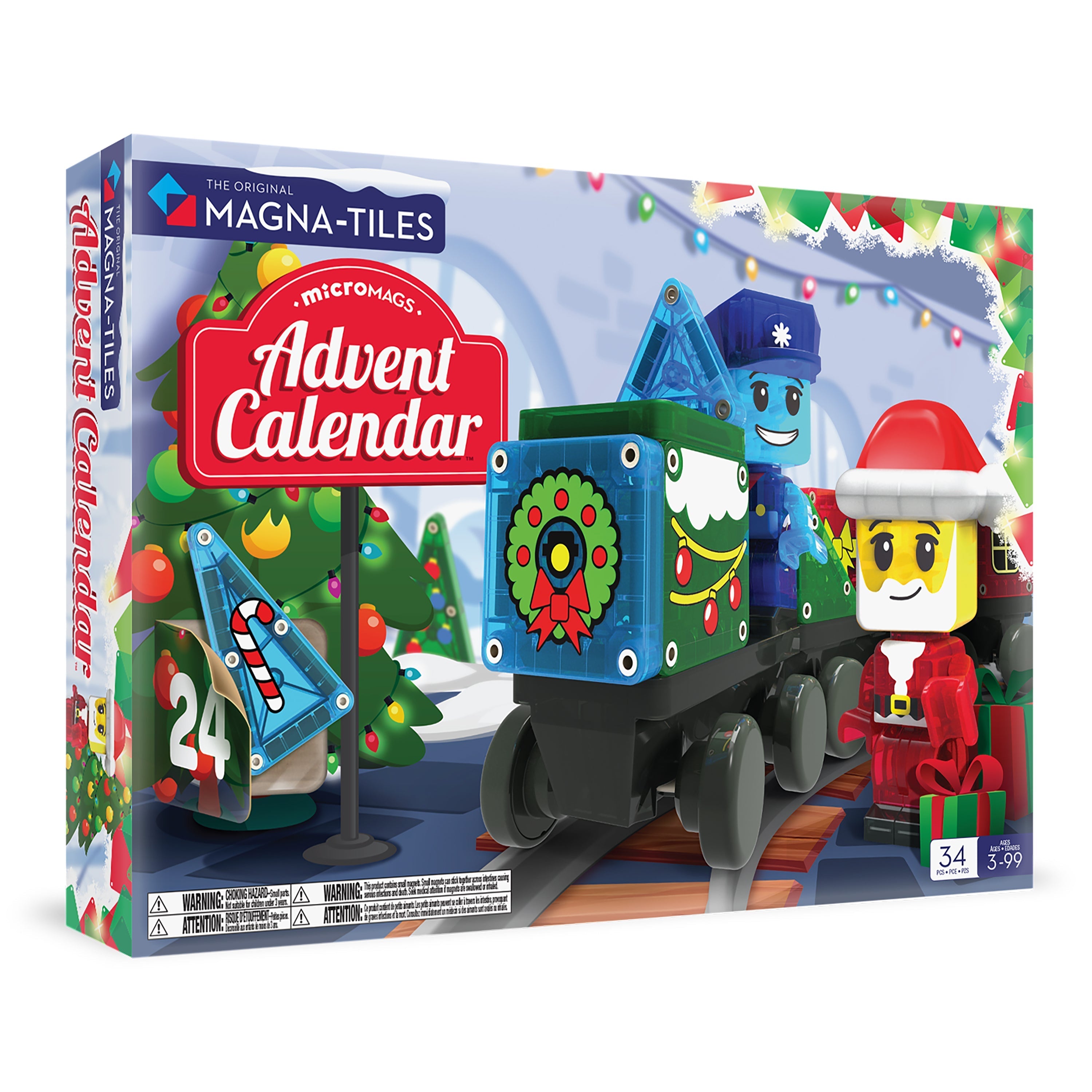 Caja del calendario de Adviento MAGNA-TILES microMAGS de 34 piezas