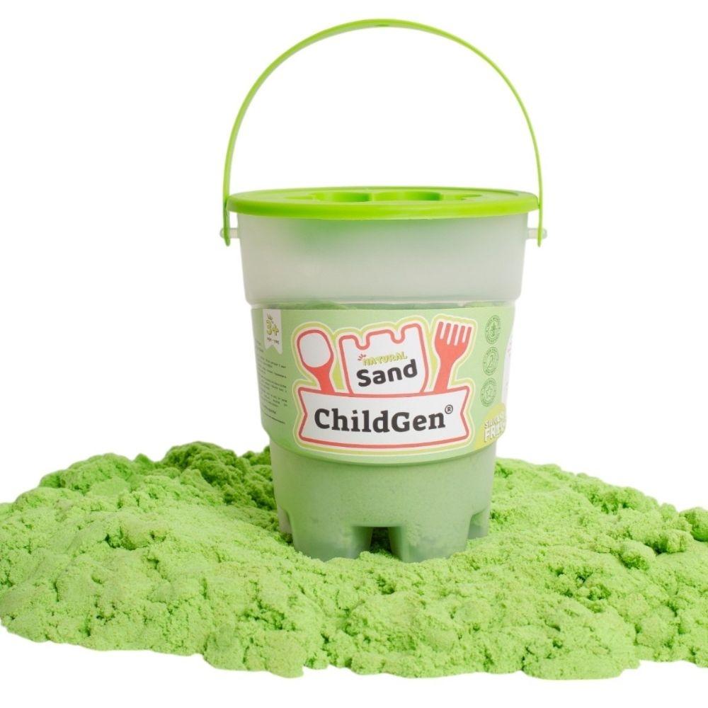 ARENA KINÉTICA CHILDGEN ·BOTE DE 500G COLOR VERDE· - Happy Moments Baby