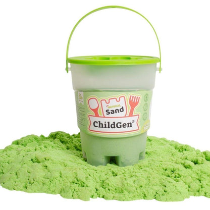 ARENA KINÉTICA CHILDGEN ·BOTE DE 500G COLOR VERDE· - Happy Moments Baby