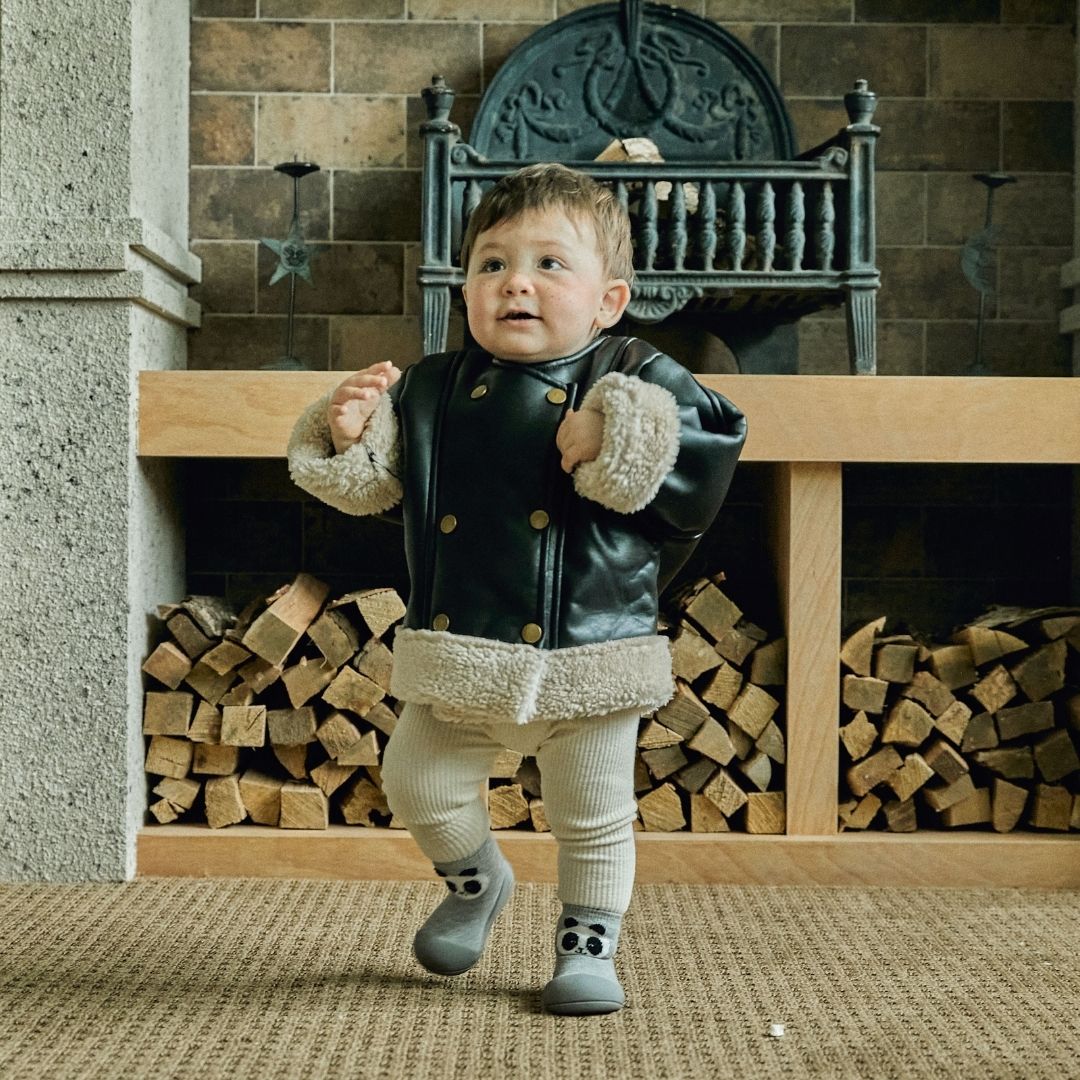 ATTIPAS CALZADO BEBÉ ·PANDA GREY· - Happy Moments Baby