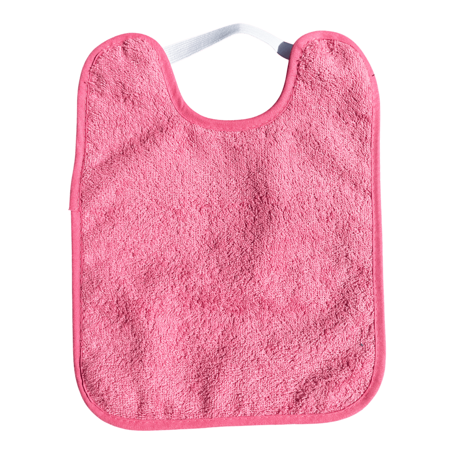 BABERO TOALLA PLASTIFICADO CON GOMA ·ROSA· - Happy Moments Baby