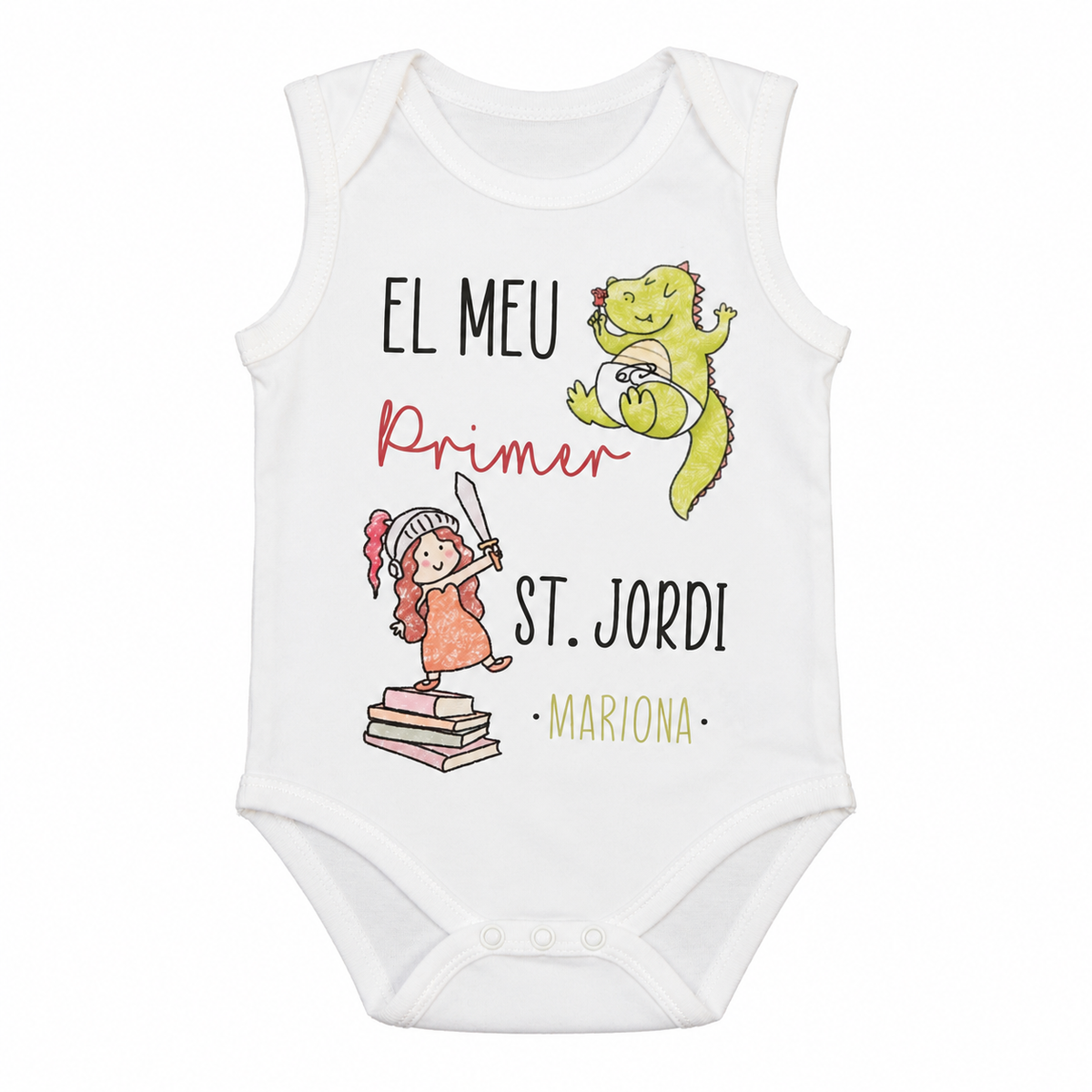 Primer Sant Jordi Princesa: tirantes sobre fondo blanco