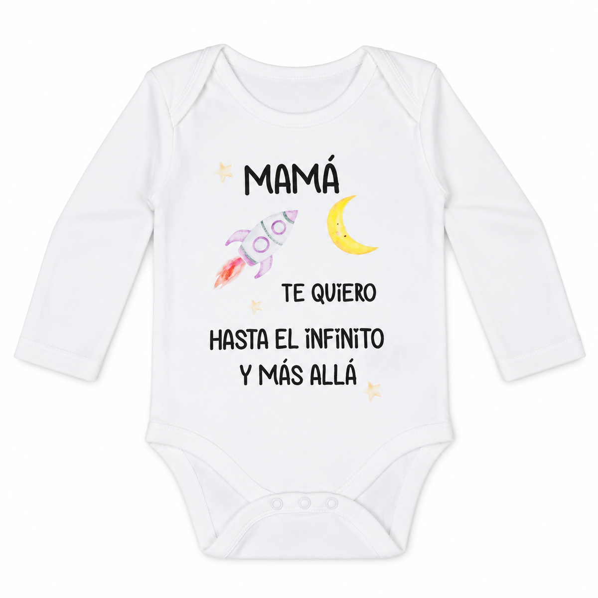 Body Mamá Infinito de manga larga sobre fondo blanco