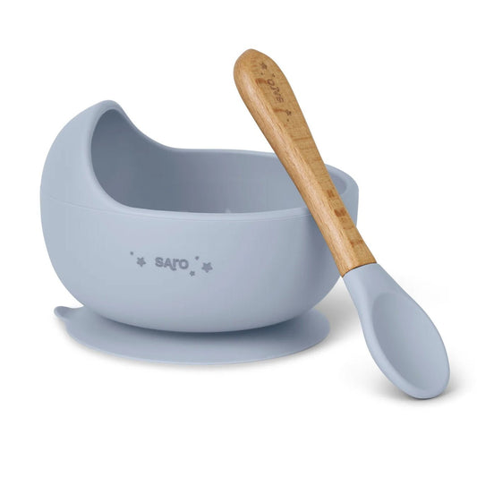 BOL DE SILICONA CON VESTOSA ·NORDIC WAVE AZUL· - Happy Moments Baby