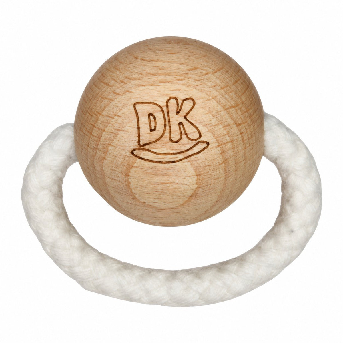 Bola de madera con cuerda para el cesto de los tesoros