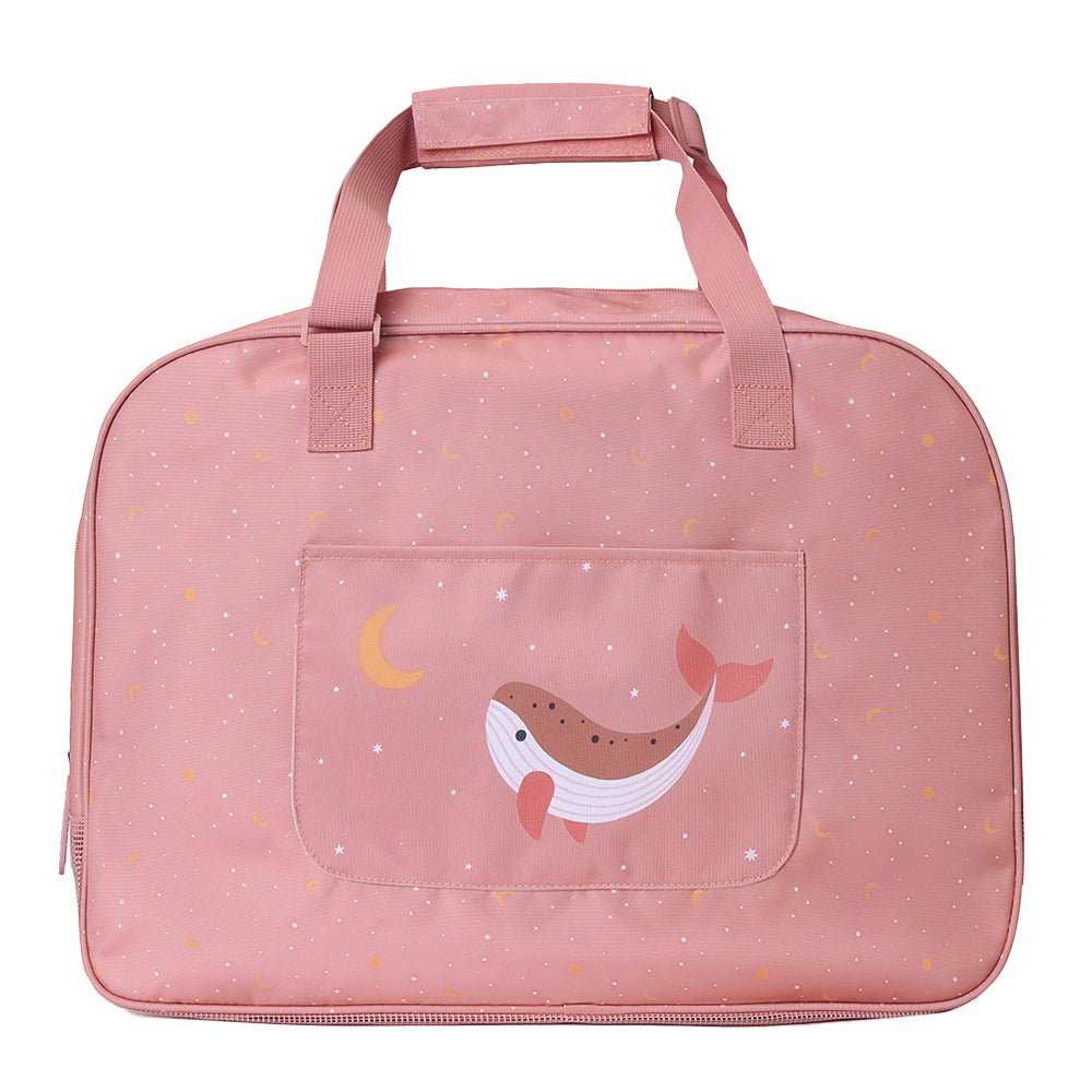 BOLSA DE PLAYA ANTIARENA TUTETE ·WHALE PINK· - Happy Moments Baby