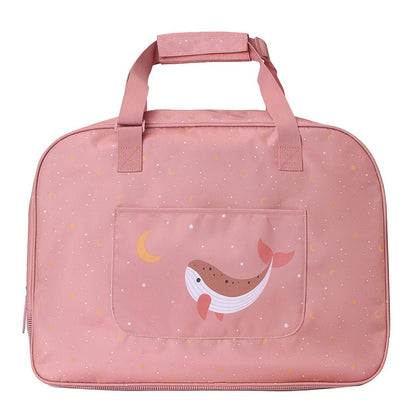 BOLSA DE PLAYA ANTIARENA TUTETE ·WHALE PINK· - Happy Moments Baby