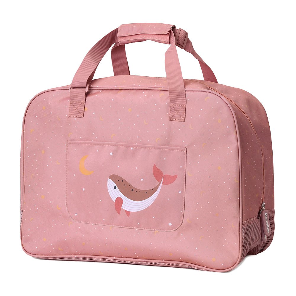 BOLSA DE PLAYA ANTIARENA TUTETE ·WHALE PINK· - Happy Moments Baby