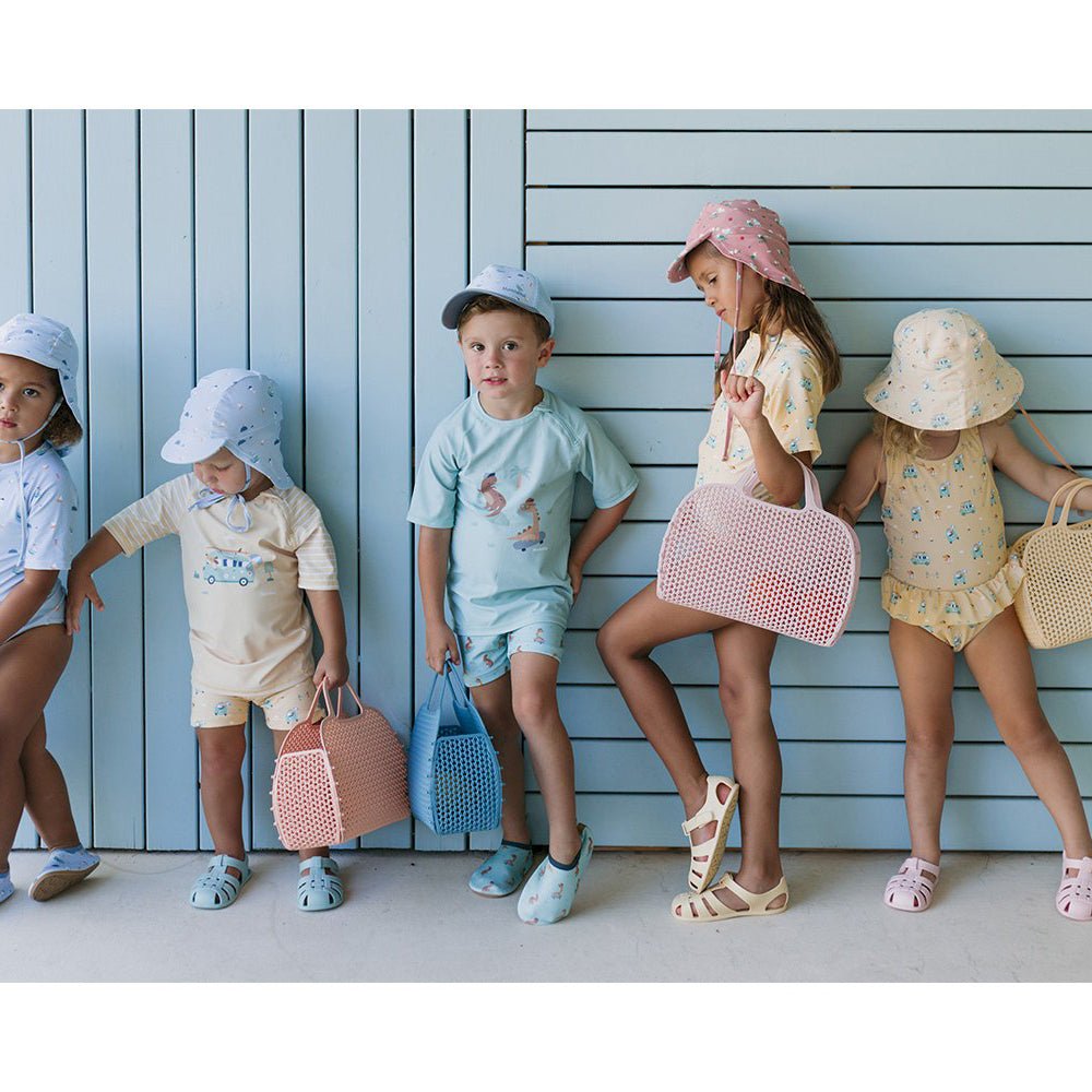 BOLSA DE PLAYA VINTAGE ·YELLOW MELLOW· - Happy Moments Baby