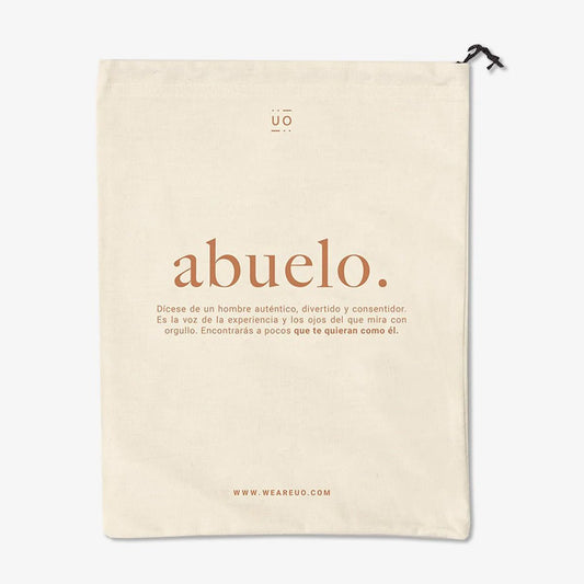 BOLSA DE TELA REGALO UO ·DEFINICIÓN ABUELO· - Happy Moments Baby