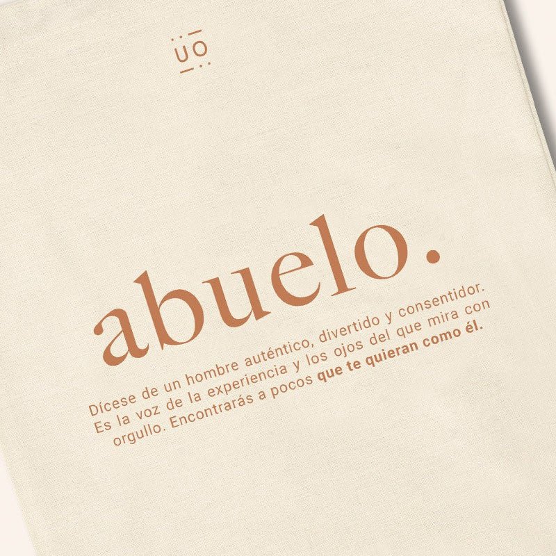 BOLSA DE TELA REGALO UO ·DEFINICIÓN ABUELO· - Happy Moments Baby