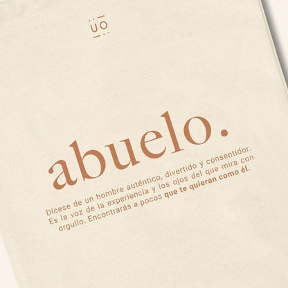 BOLSA DE TELA REGALO UO ·DEFINICIÓN ABUELO· - Happy Moments Baby