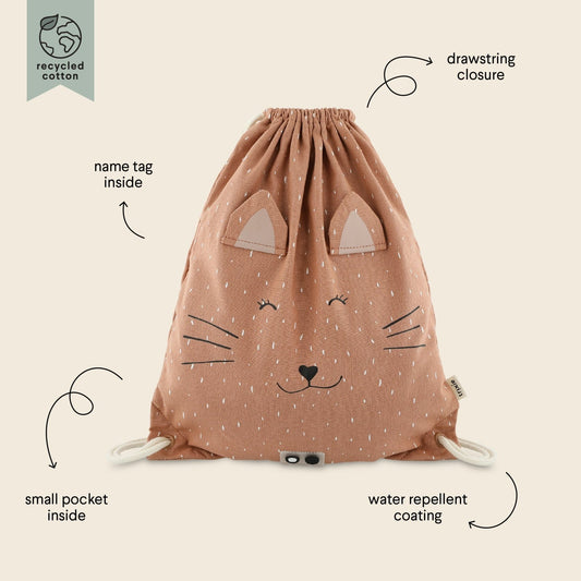 BOLSA SACO DE TELA INFANTIL TRIXIE ·GATO· - Happy Moments Baby