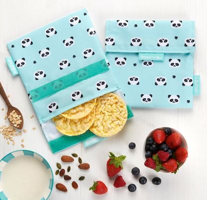BOLSITA PARA SNACKS ECOLÓGICA ·PANDA· - Happy Moments Baby