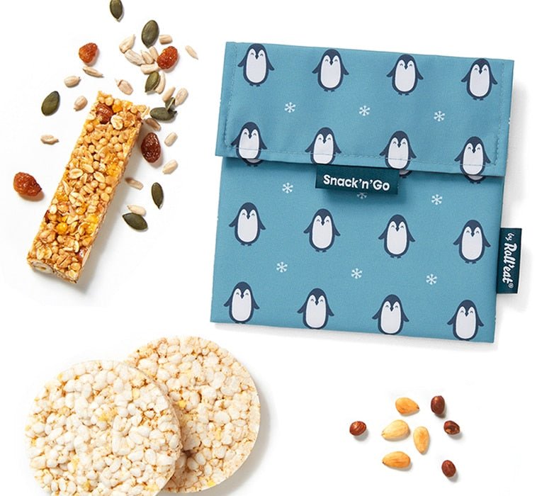 BOLSITA PARA SNACKS ECOLÓGICA ·PENGUIN· - Happy Moments Baby