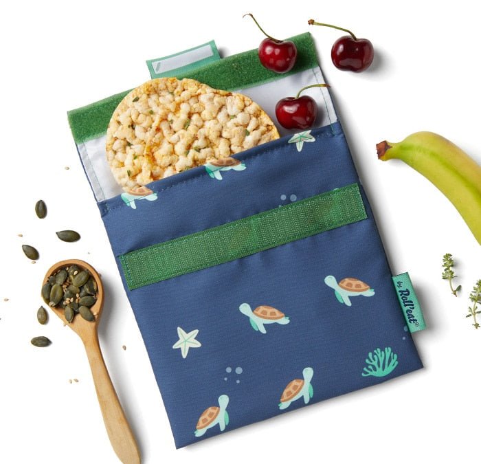 BOLSITA PARA SNACKS ECOLÓGICA ·TURTLE· - Happy Moments Baby