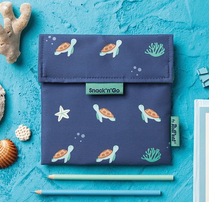 BOLSITA PARA SNACKS ECOLÓGICA ·TURTLE· - Happy Moments Baby