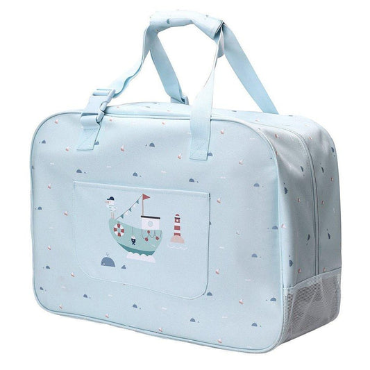 BOLSO DE PLAYA CON REJILLA ANTIARENA ·FISHING BOAT· - Happy Moments Baby