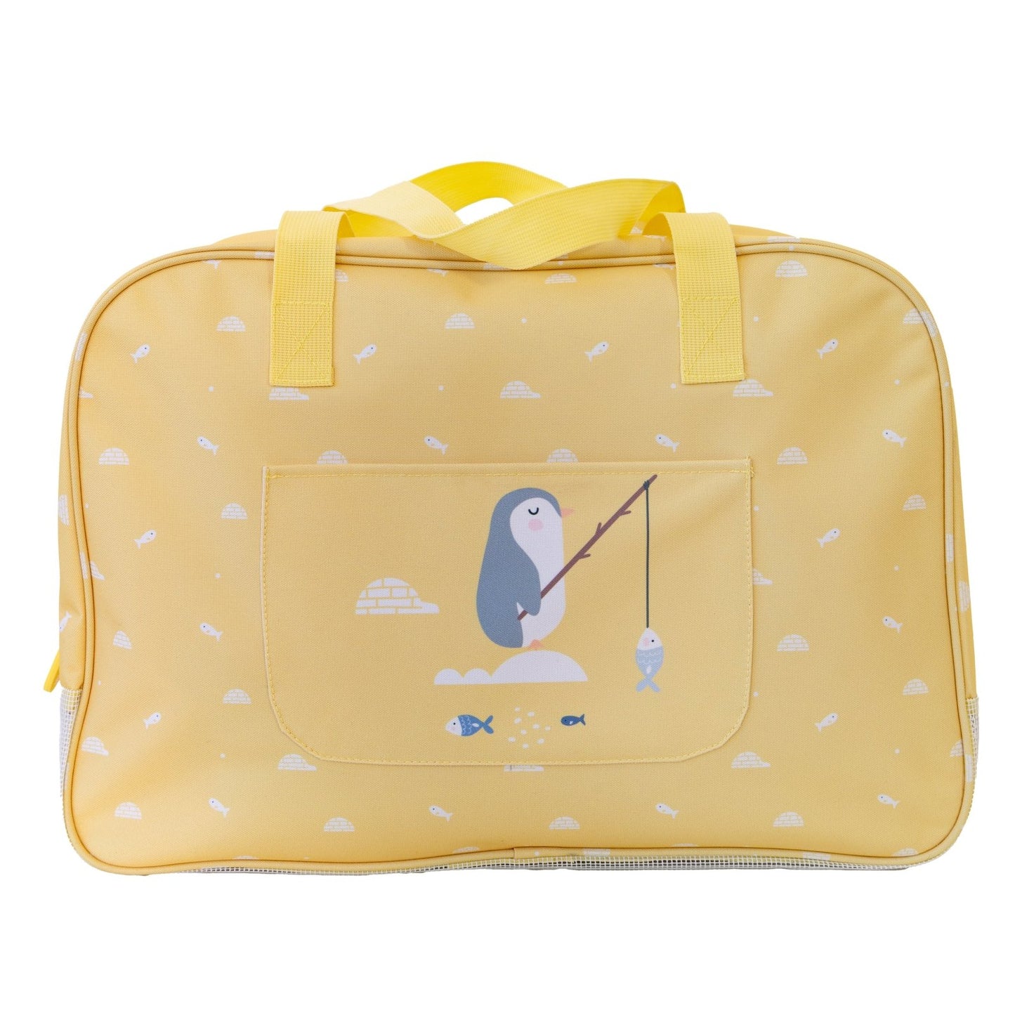 BOLSO DE PLAYA CON REJILLA ANTIARENA ·PENGUINS· - Happy Moments Baby