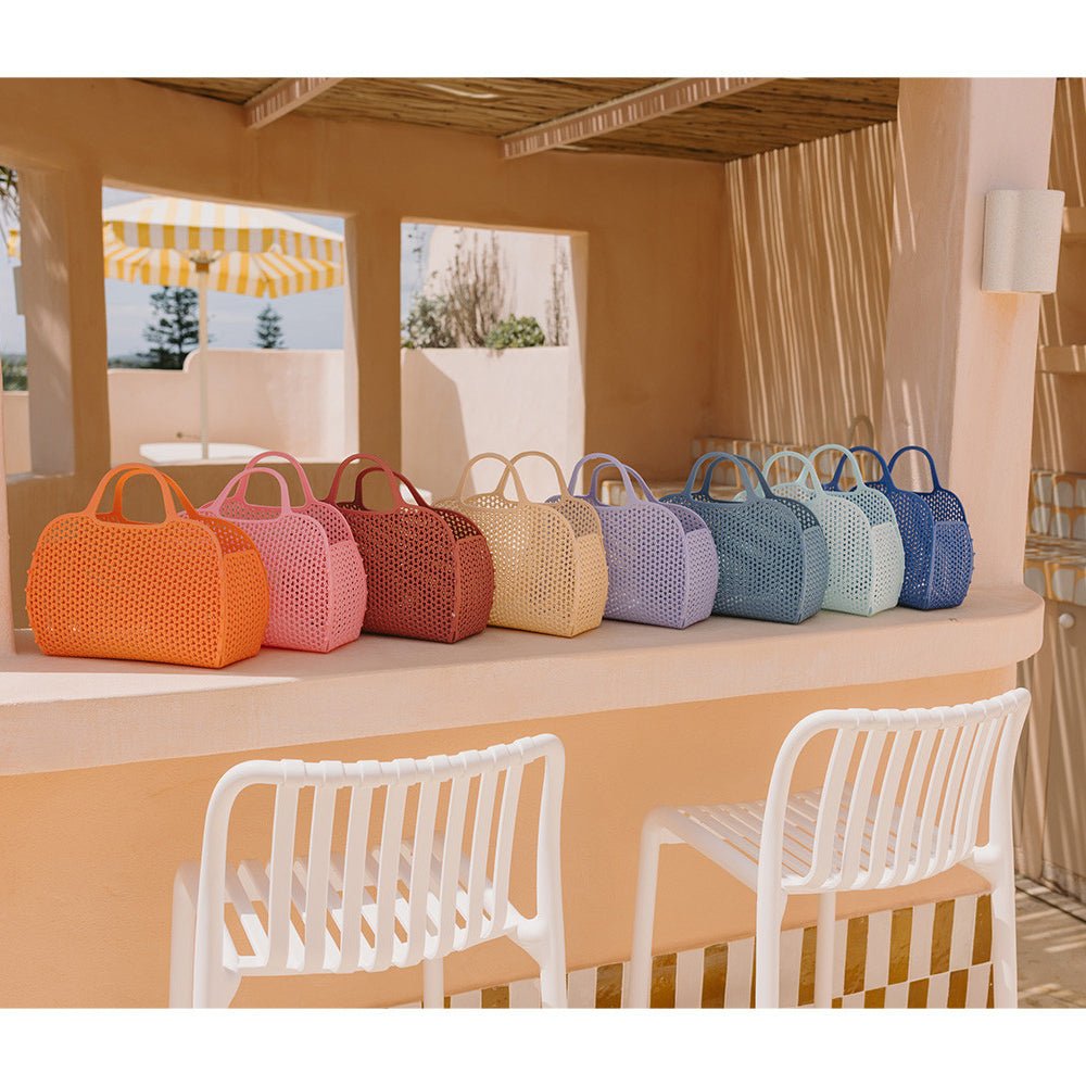 BOLSO DE PLAYA RETRO VINTAGE ·LAVANDER· - Happy Moments Baby